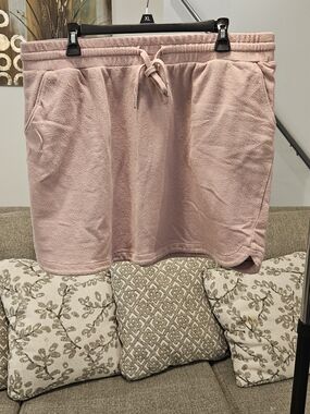 Maurices Terry Drawstring Skirt in Blush Pink